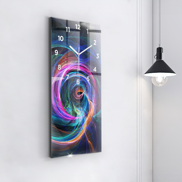 Horloge rectangulaire verticale Fractale colorée