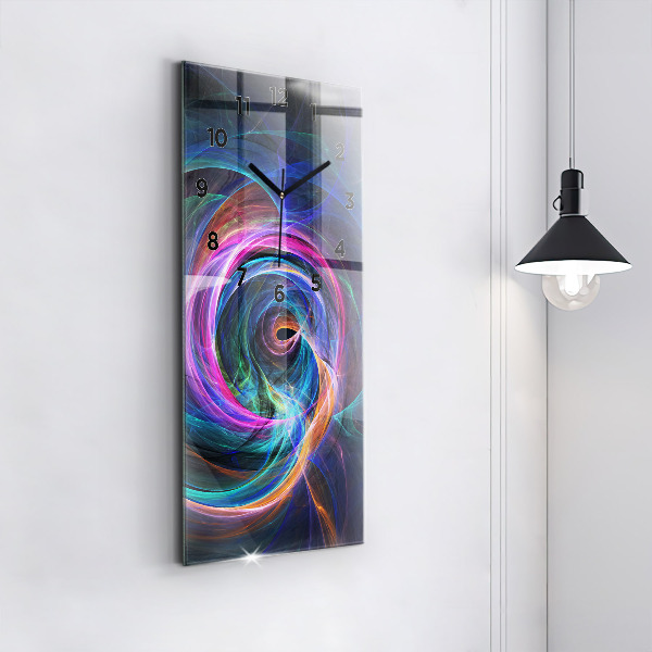 Horloge rectangulaire verticale Fractale colorée