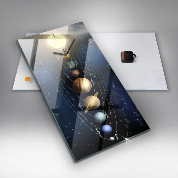 Horloge rectangulaire verticale Système solaire