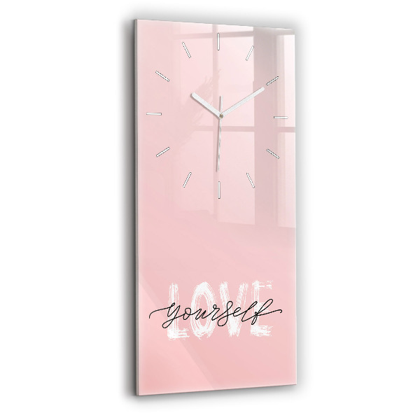 Horloge rectangulaire verticale 'L''inscription Aimez-vous'