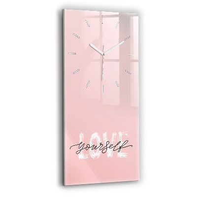 Horloge rectangulaire verticale 'L''inscription Aimez-vous'