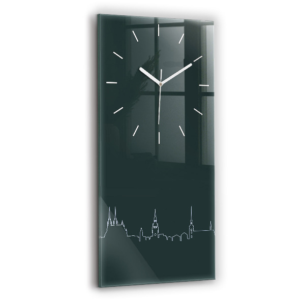 Horloge rectangulaire verticale Dessin au trait de la ville de Brno
