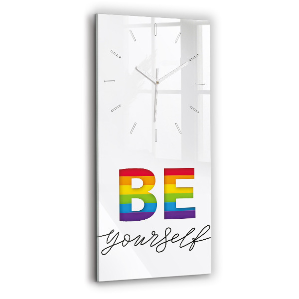 Horloge rectangulaire verticale 'L''inscription Sois toi-même'