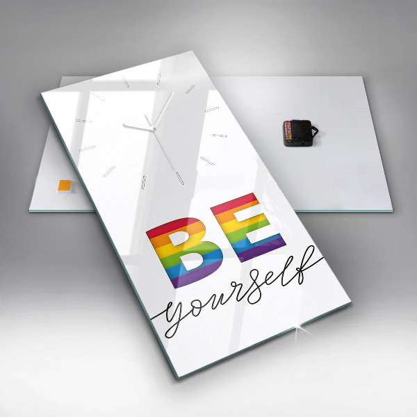 Horloge rectangulaire verticale 'L''inscription Sois toi-même'