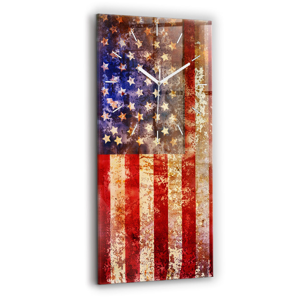 Horloge murale verticale Drapeau américain vintage