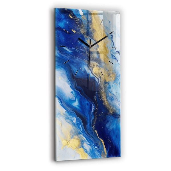 Horloge murale verticale marbre bleu