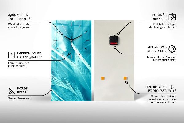 Horloge murale verticale marbre bleu