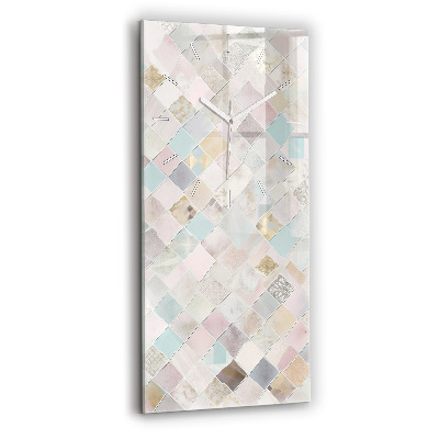 Horloge murale verticale Tuiles colorées