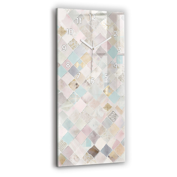 Horloge murale verticale Tuiles colorées