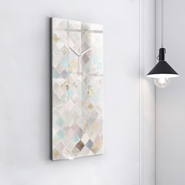 Horloge murale verticale Tuiles colorées