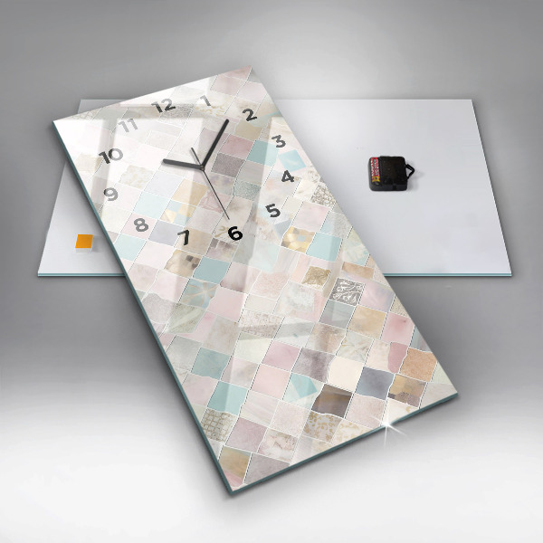 Horloge murale verticale Tuiles colorées