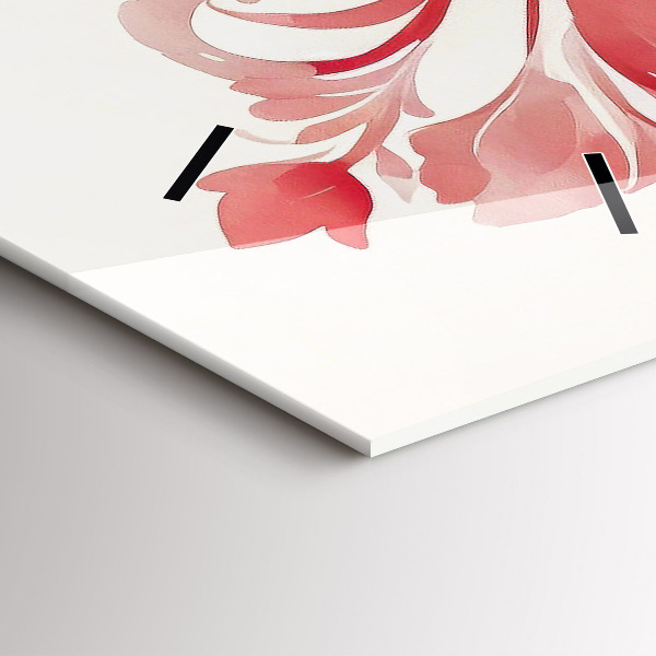 Horloge murale verticale Fleurs rouges