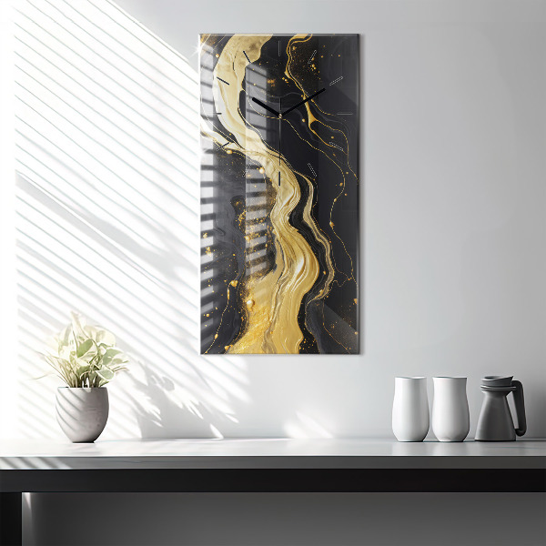 Horloge murale verticale marbre doré