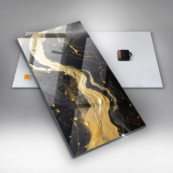 Horloge murale verticale marbre doré