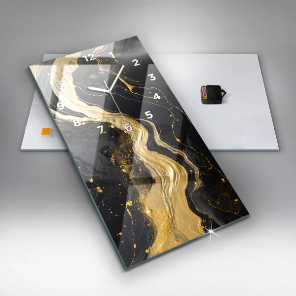 Horloge murale verticale marbre doré