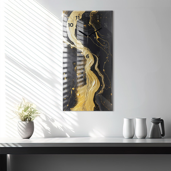 Horloge murale verticale marbre doré