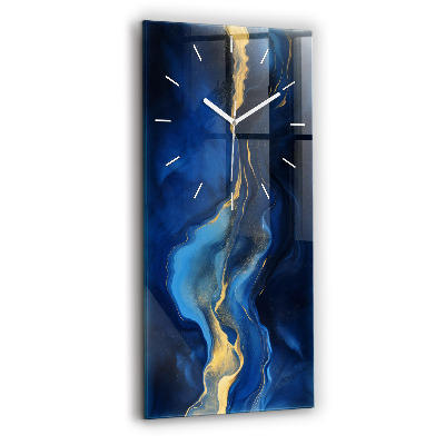 Horloge murale verticale marbre bleu