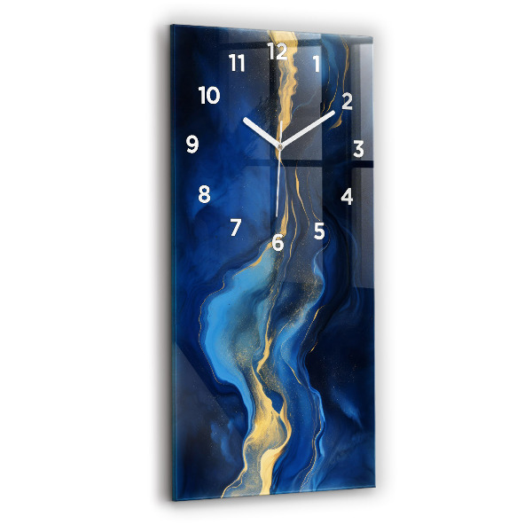 Horloge murale verticale marbre bleu