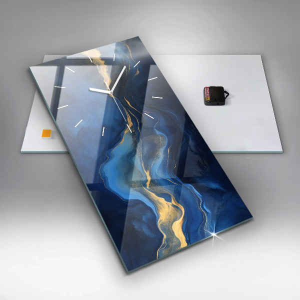 Horloge murale verticale marbre bleu