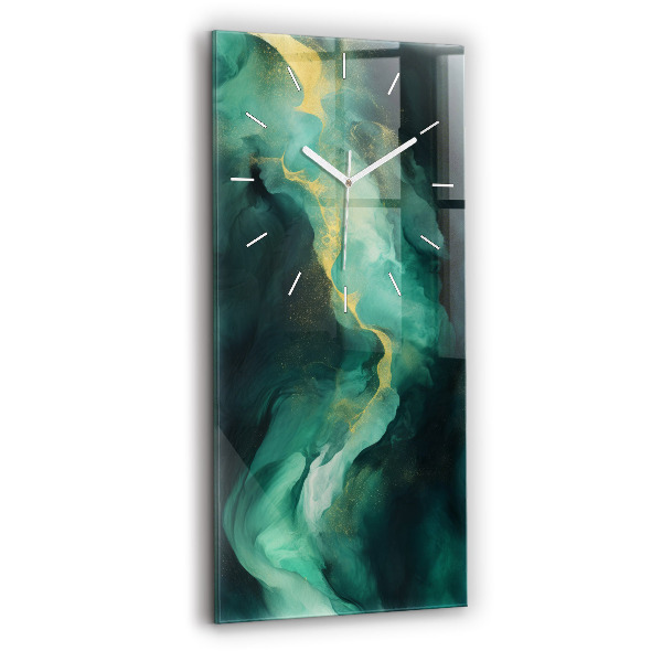 Horloge murale verticale marbre vert
