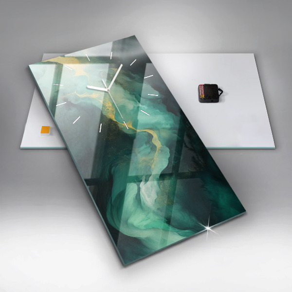 Horloge murale verticale marbre vert