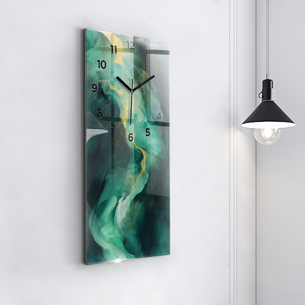 Horloge murale verticale marbre vert