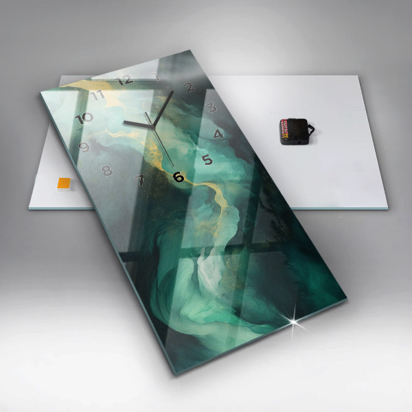 Horloge murale verticale marbre vert