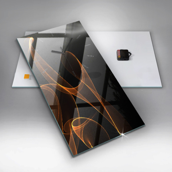Horloge murale verticale Lignes orange