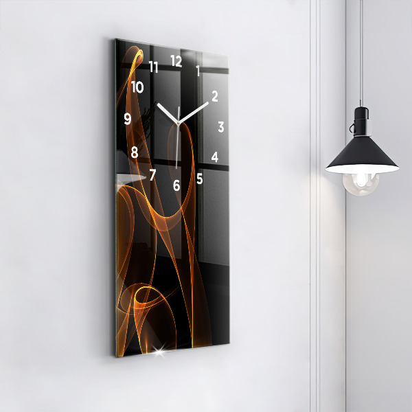 Horloge murale verticale Lignes orange