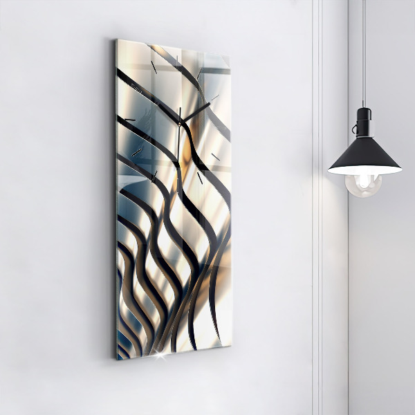 Horloge murale verticale Motif argenté