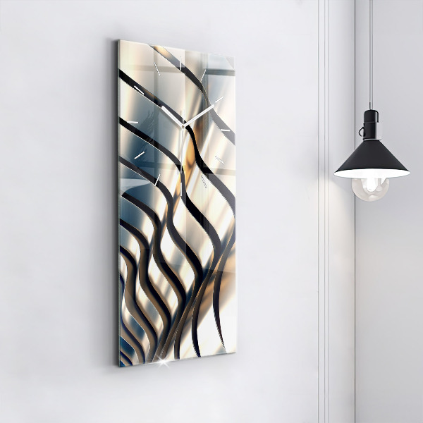 Horloge murale verticale Motif argenté