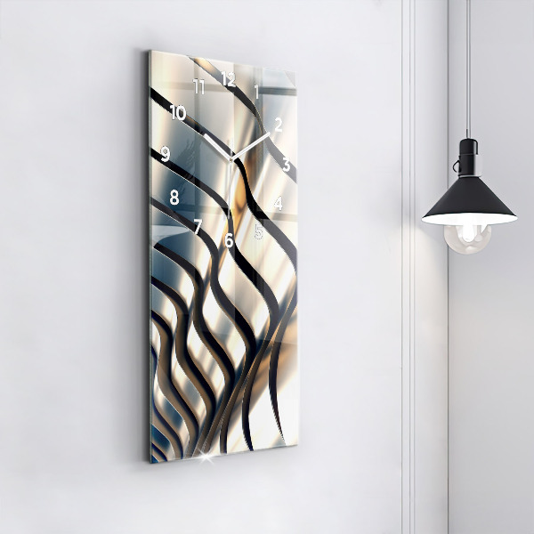 Horloge murale verticale Motif argenté