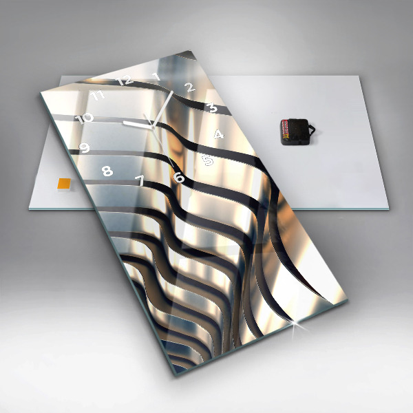 Horloge murale verticale Motif argenté