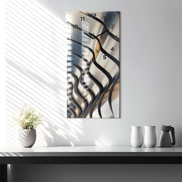 Horloge murale verticale Motif argenté