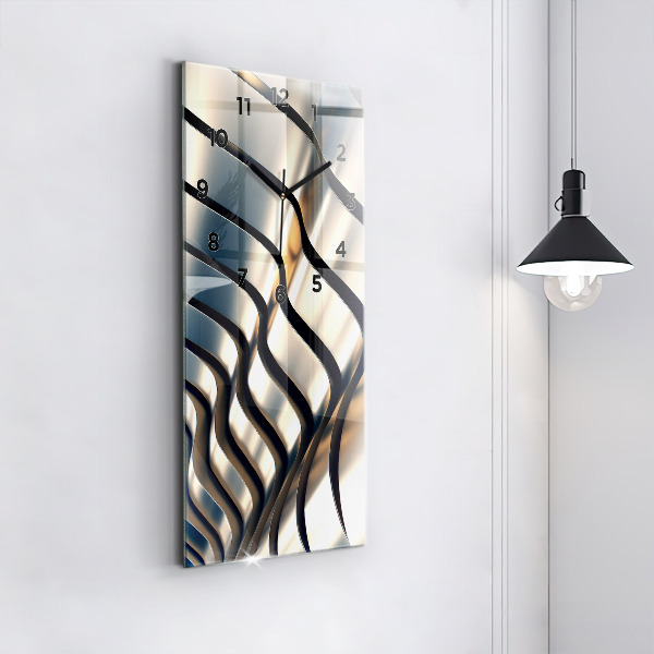 Horloge murale verticale Motif argenté