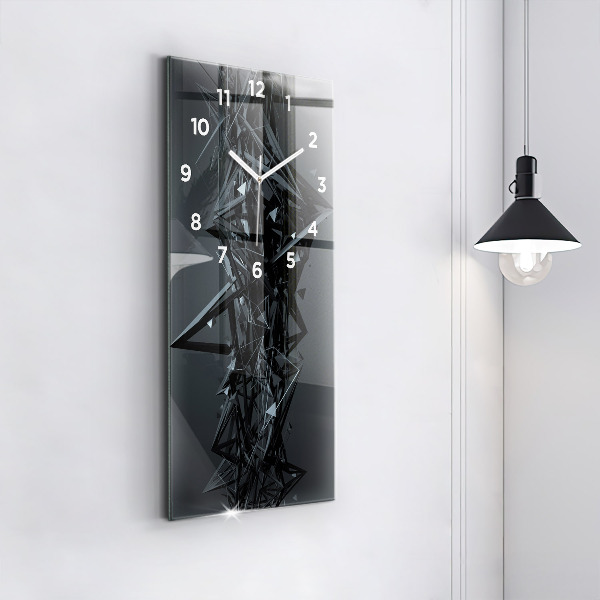 Horloge murale verticale Abstraction noire