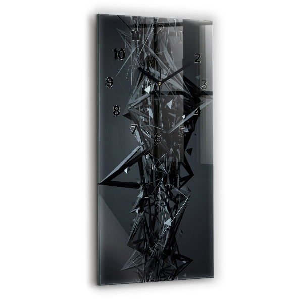 Horloge murale verticale Abstraction noire
