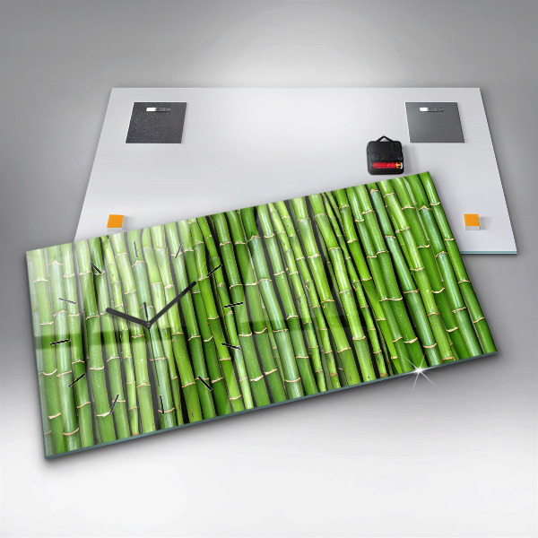 Horloge rectangulaire horizontale Bambou asiatique
