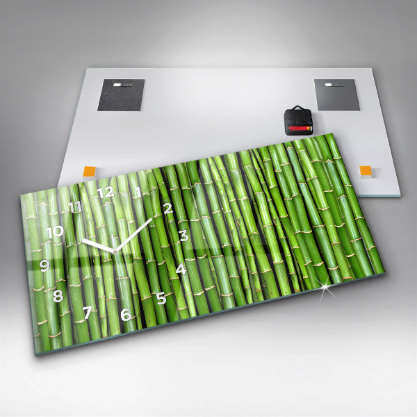Horloge rectangulaire horizontale Bambou asiatique