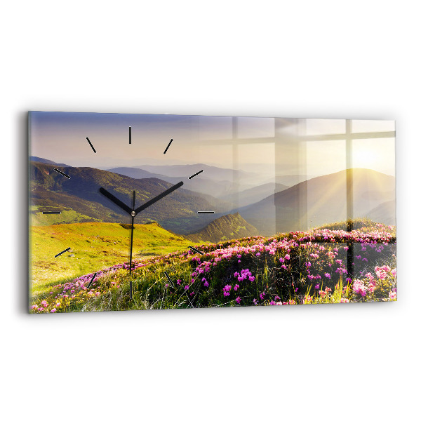 Horloge rectangulaire horizontale Paysage de montagne