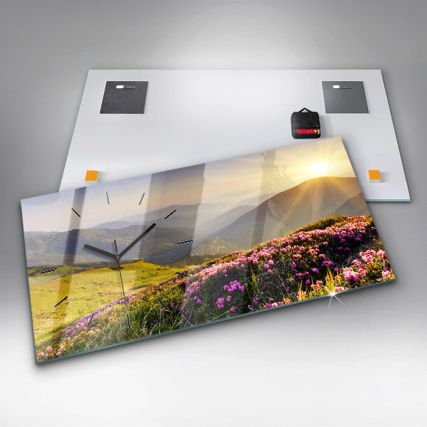 Horloge rectangulaire horizontale Paysage de montagne