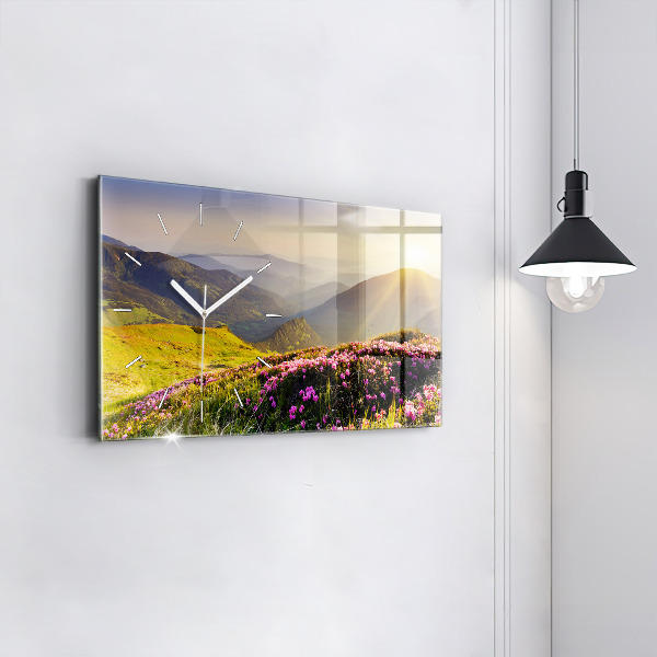 Horloge rectangulaire horizontale Paysage de montagne