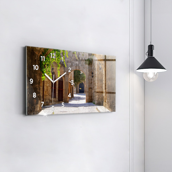 Horloge rectangulaire horizontale Rue pittoresque de Rhodes