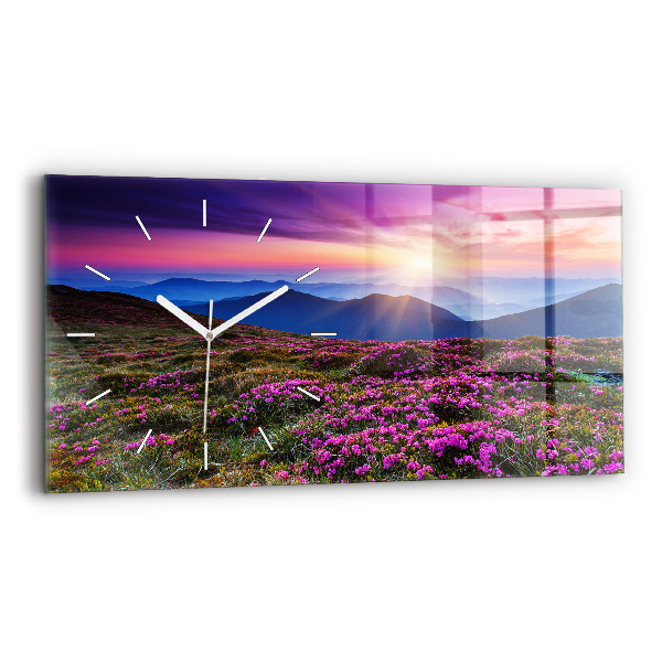 Horloge rectangulaire horizontale Fleurs du lever du soleil