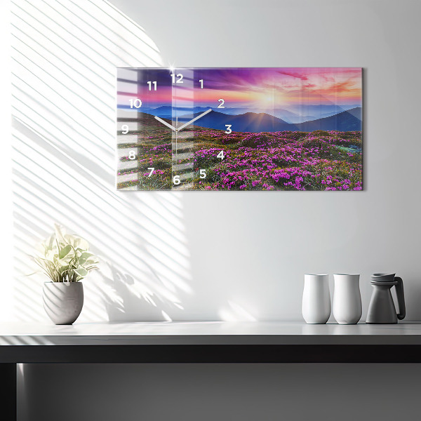 Horloge rectangulaire horizontale Fleurs du lever du soleil