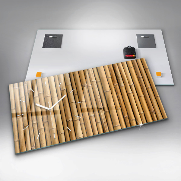 Horloge rectangulaire horizontale bâtons de bambou