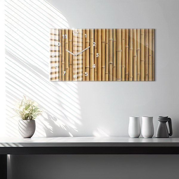 Horloge rectangulaire horizontale bâtons de bambou