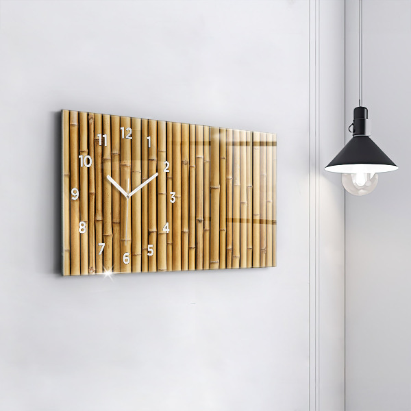 Horloge rectangulaire horizontale bâtons de bambou
