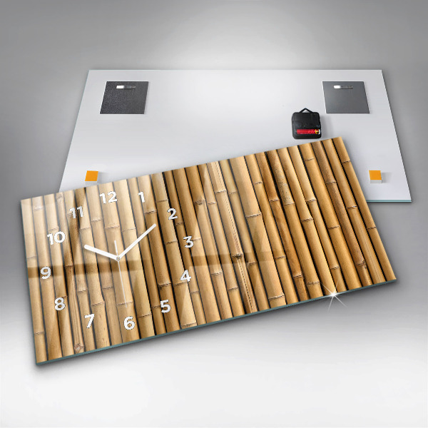 Horloge rectangulaire horizontale bâtons de bambou