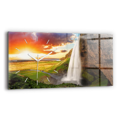 Horloge rectangulaire horizontale Cascade en Islande